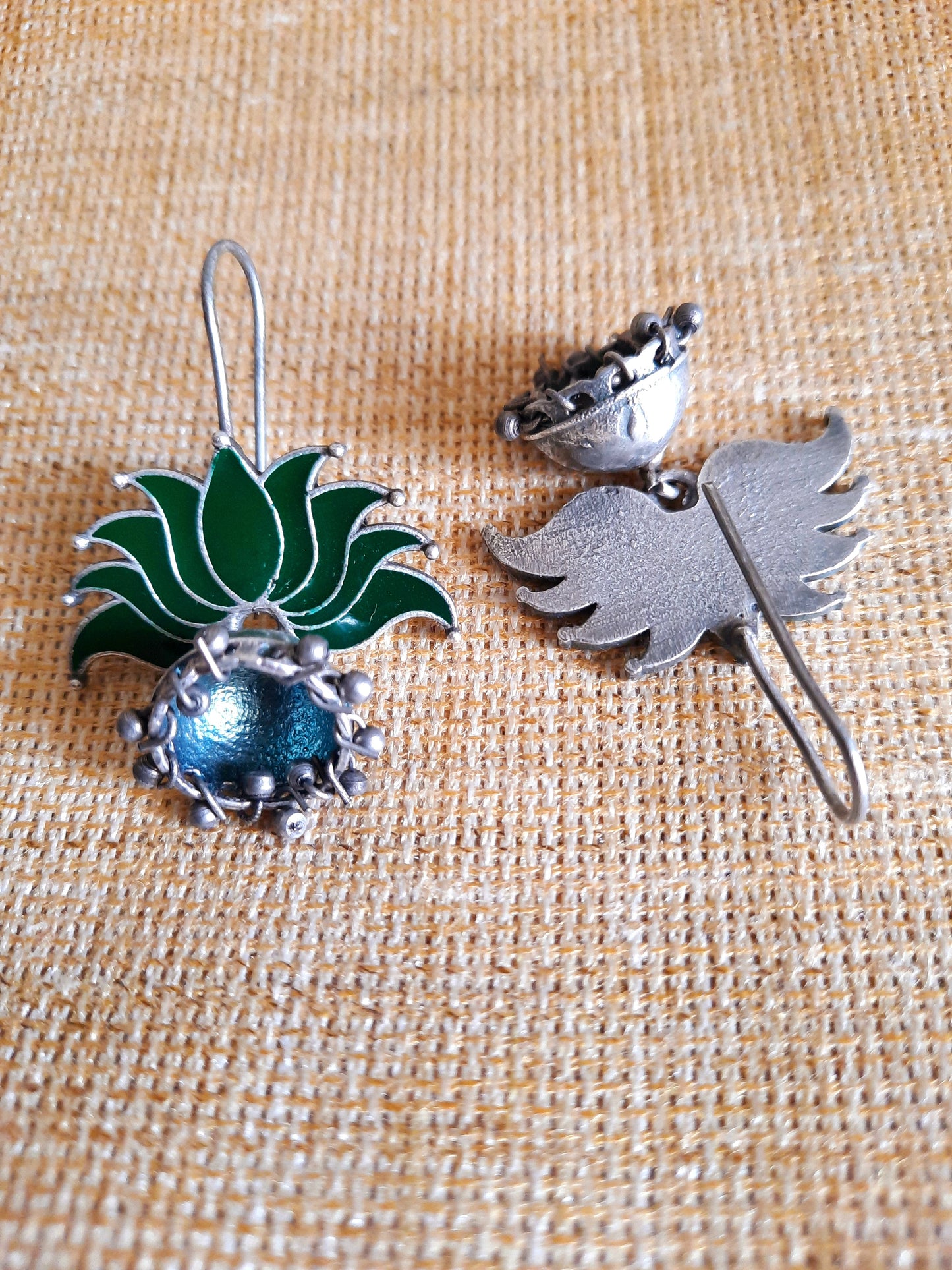 Aarna Green Lotus Jhumka
