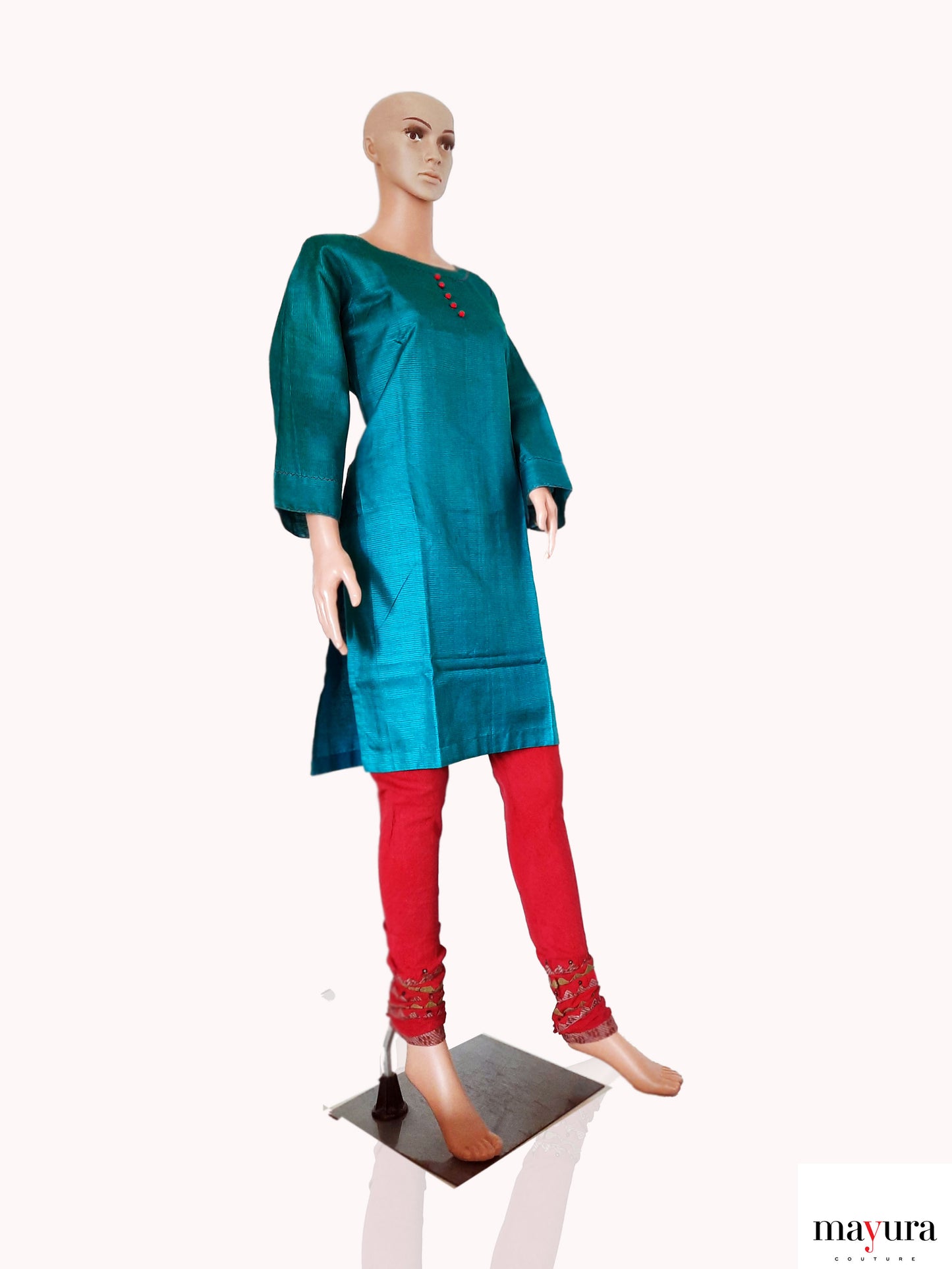 Emerald Elegance Handloom Silk Kurti