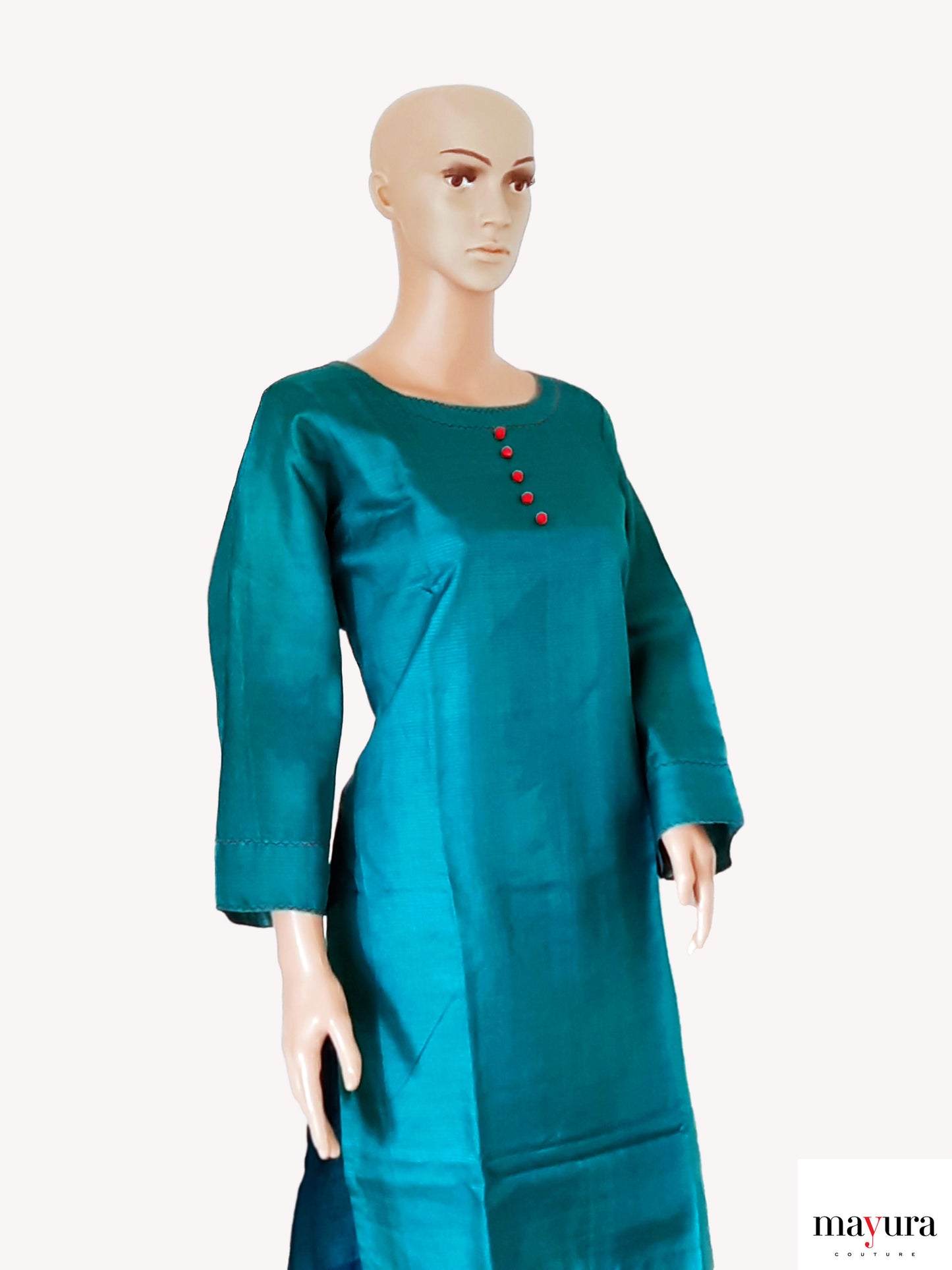 Emerald Elegance Handloom Silk Kurti