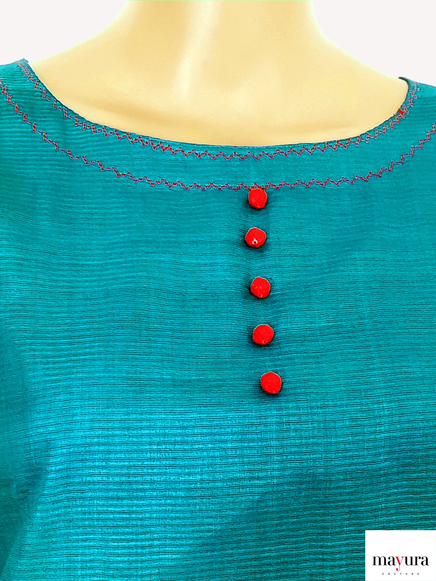 Emerald Elegance Handloom Silk Kurti