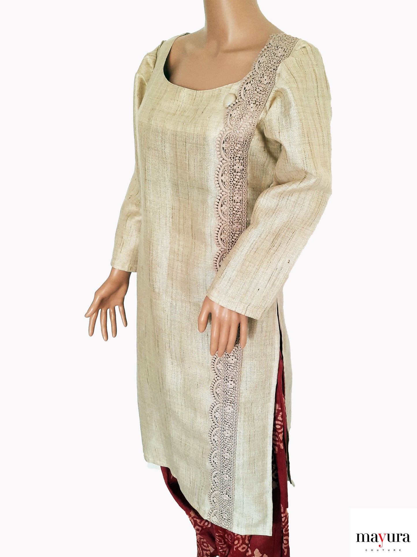 Jute-Finish Cotton-Linen Kurti