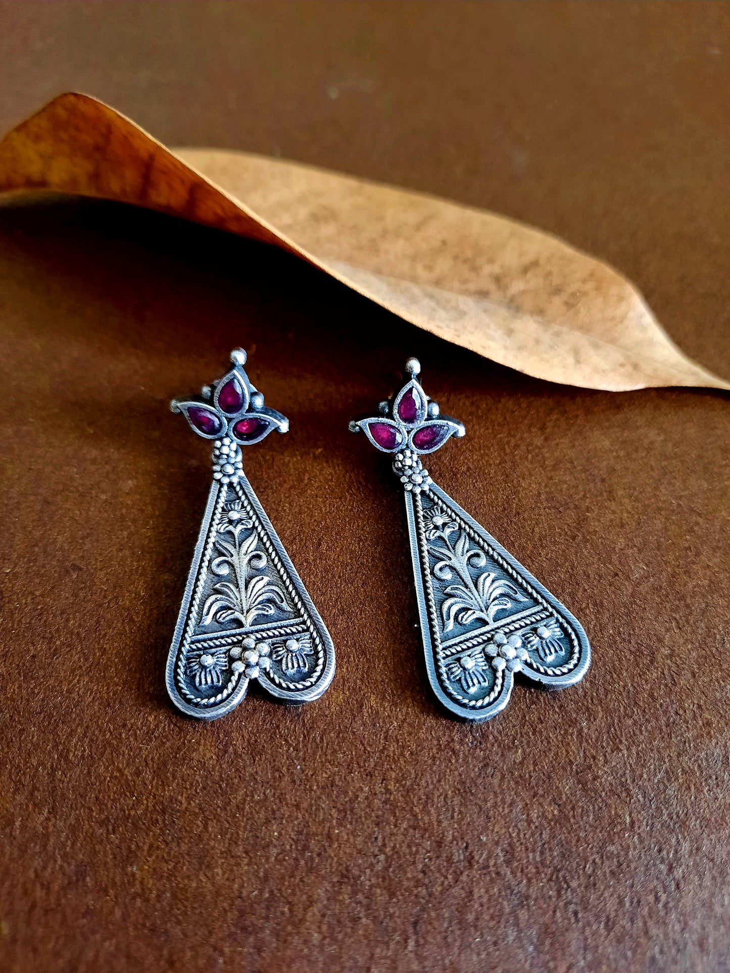Parinitha Pink Heart Earrings