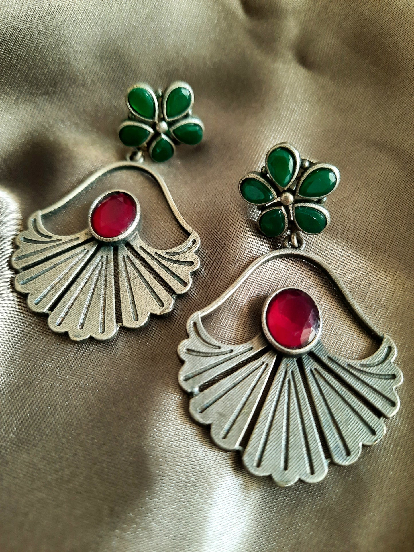 Fiona Green-n-Pink Earrings