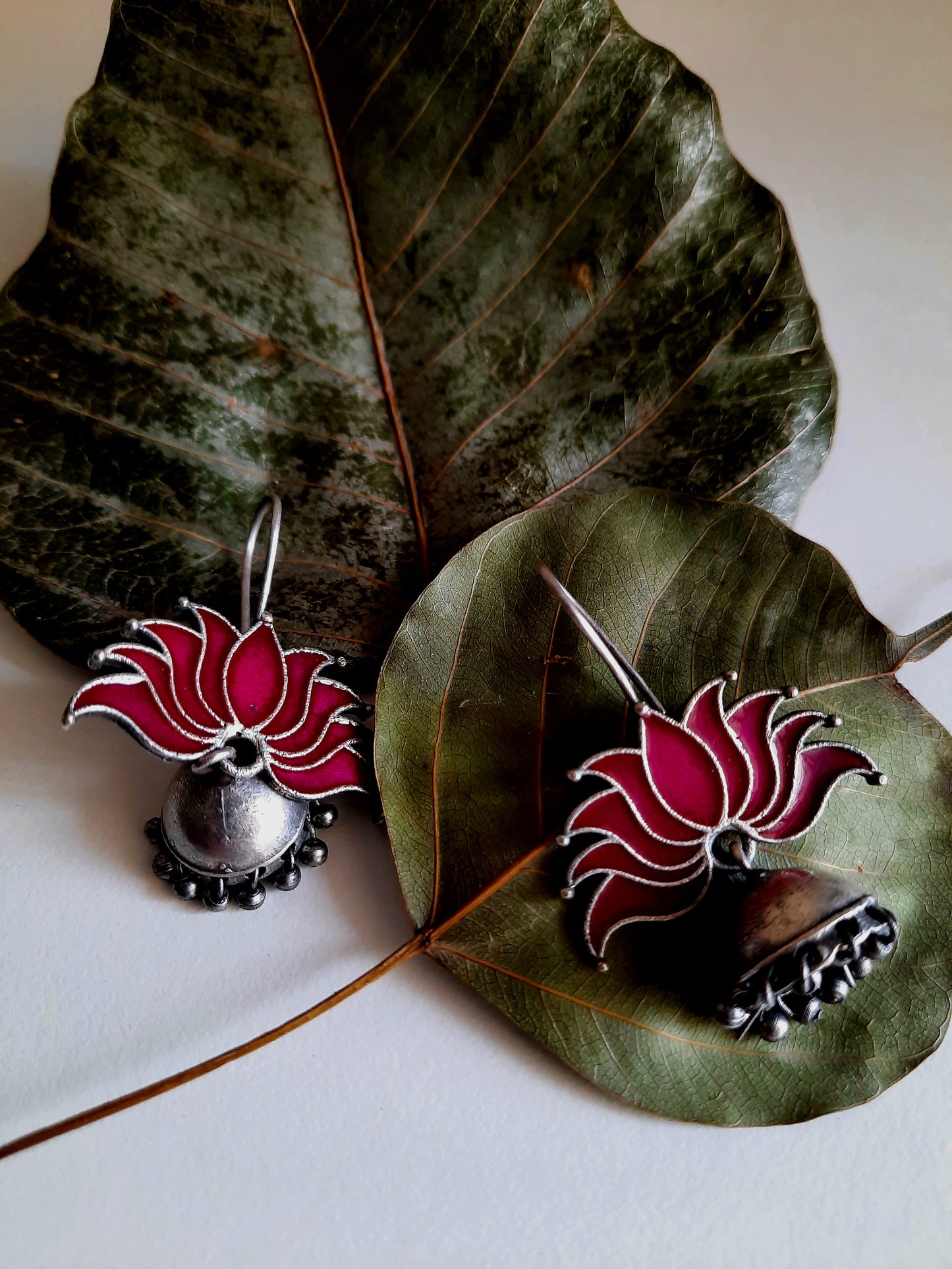 Aarna Blue Lotus Jhumka