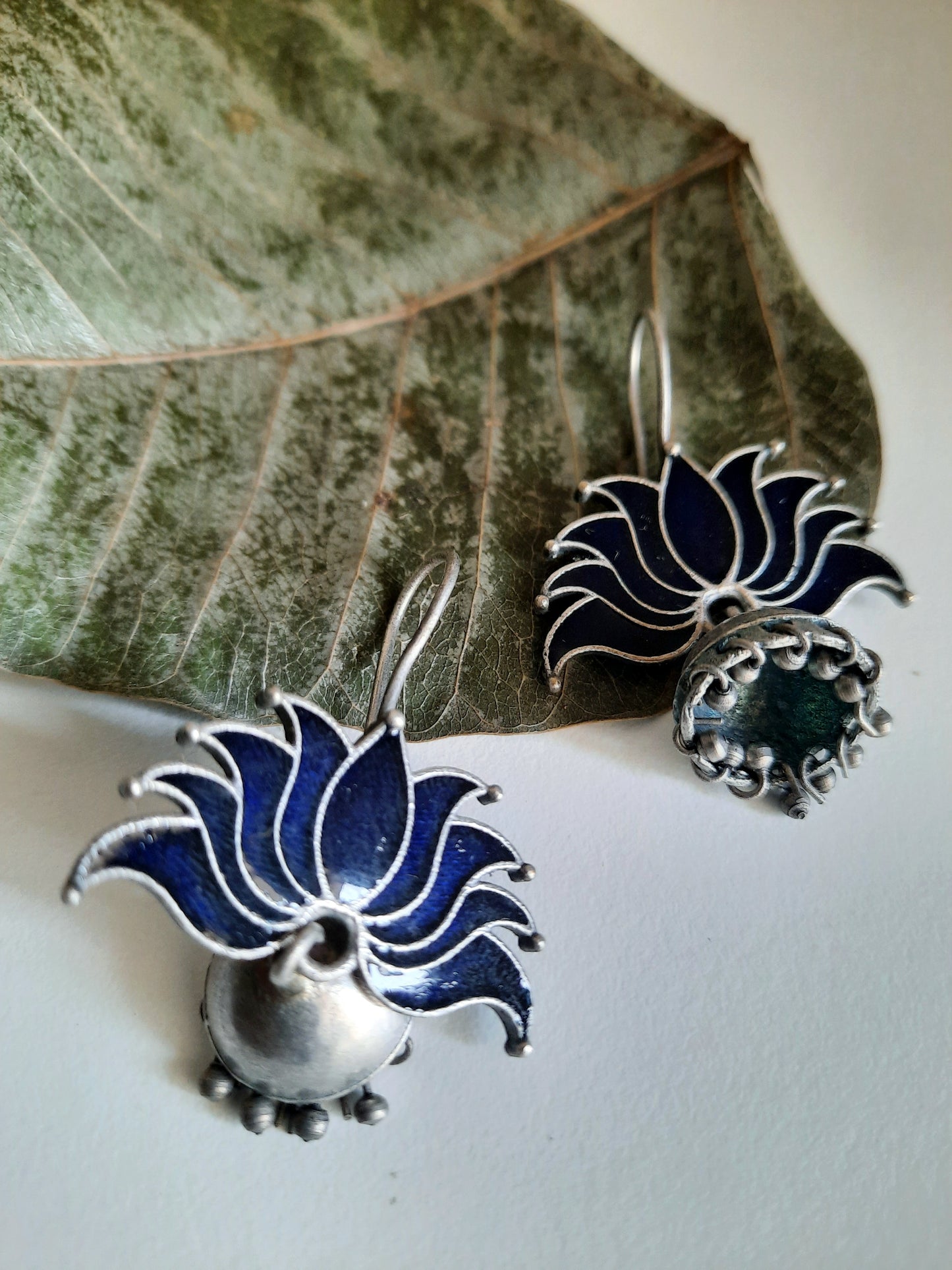 Aarna Blue Lotus Jhumka