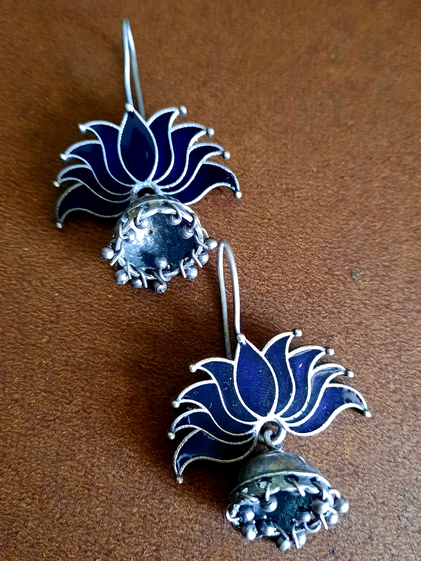 Aarna Blue Lotus Jhumka