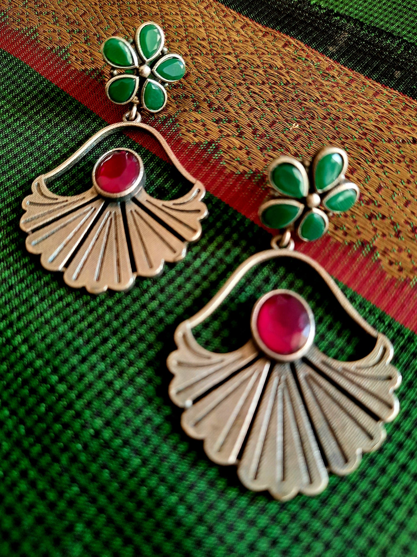 Fiona Green-n-Pink Earrings