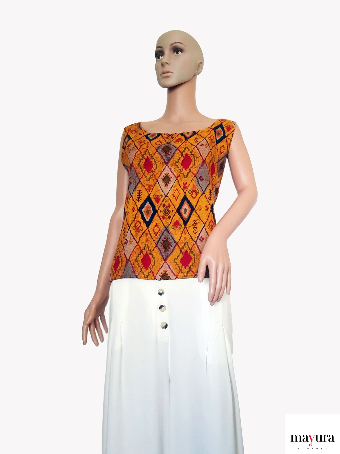 Colorful Ikat Viscose Top