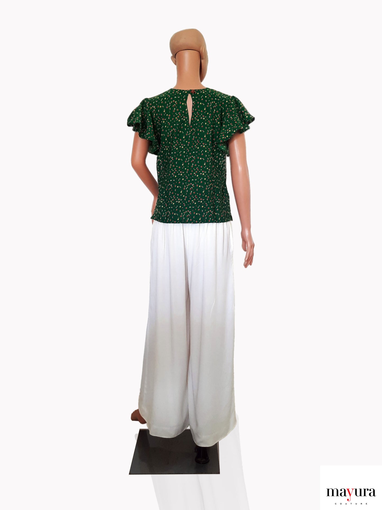 Forest Green Flutter Sleeve Top
