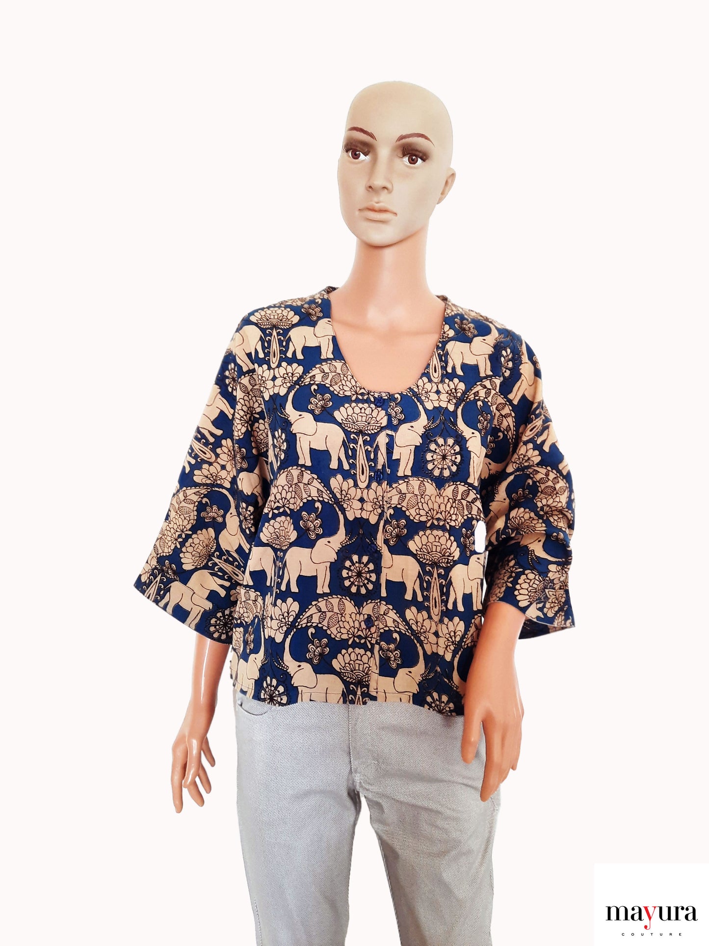 Elephant Motif Baggi Sleeve Top