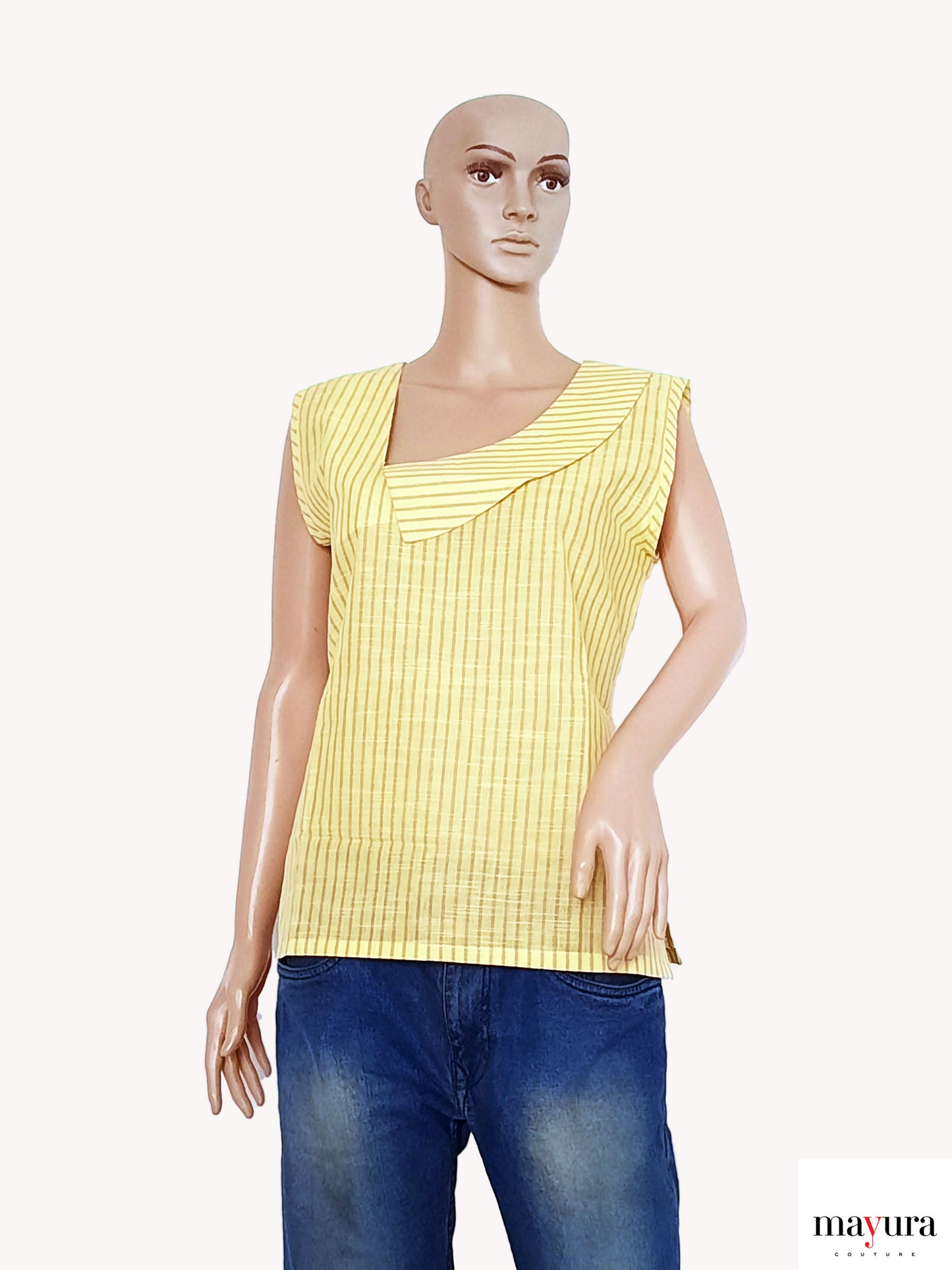 Lemon Stripes Handloom Cotton Top
