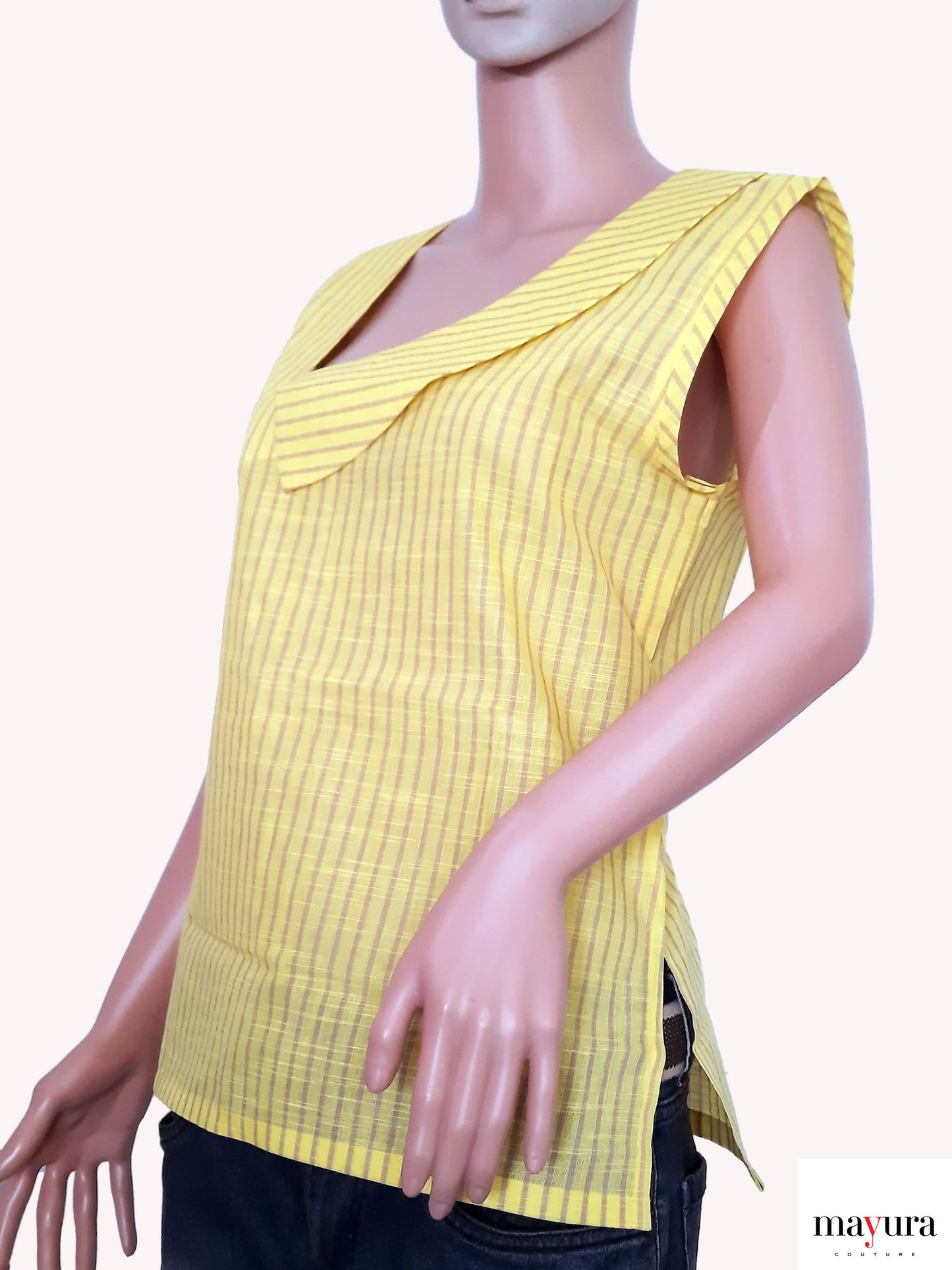 Lemon Stripes Handloom Cotton Top