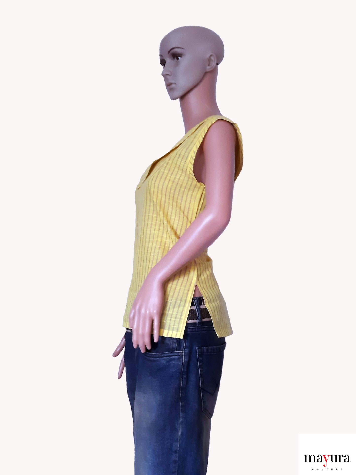 Lemon Stripes Handloom Cotton Top