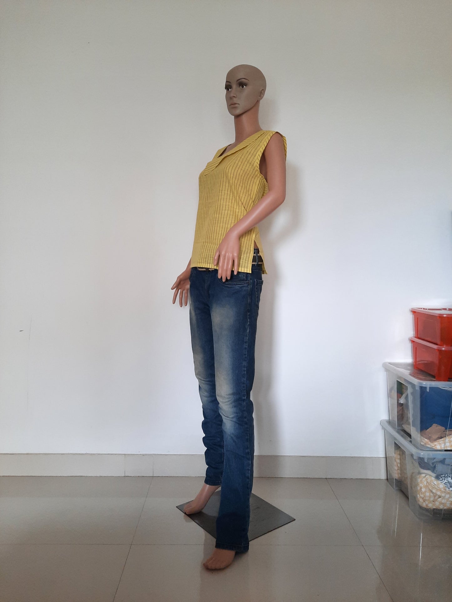 Lemon Stripes Handloom Cotton Top