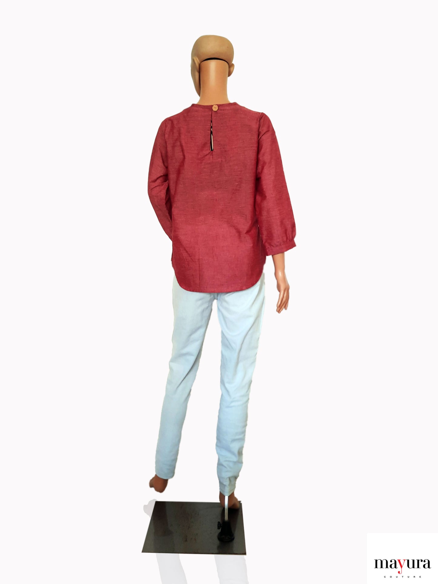 Onion Pink Handloom Cotton Overlap Top