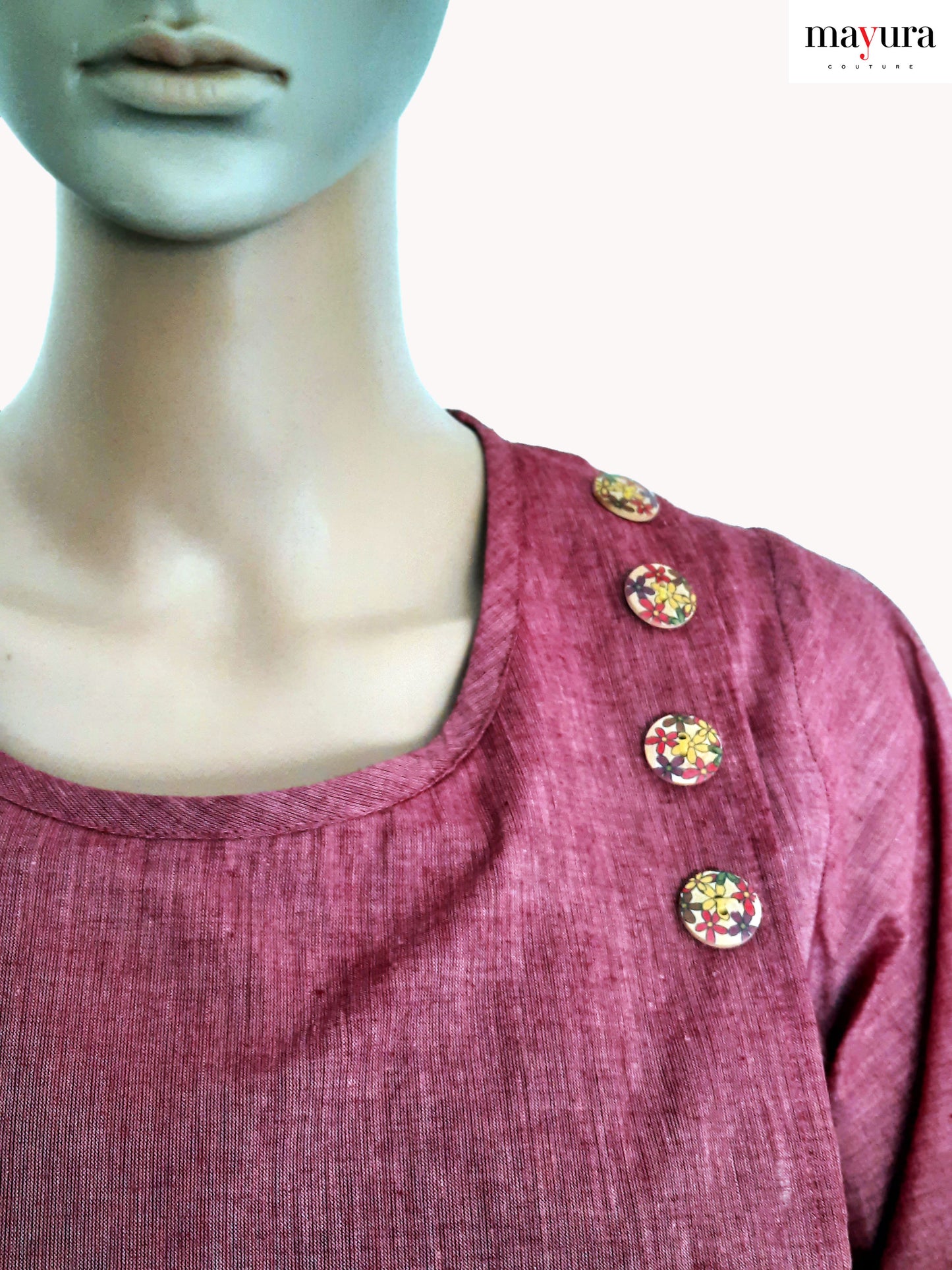 Onion Pink Handloom Cotton Overlap Top