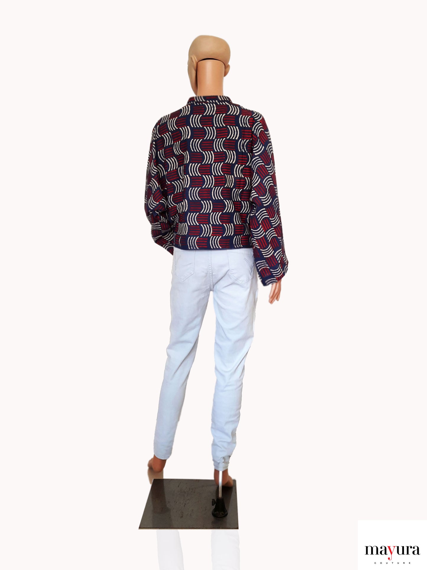 Indigo Block Print Baggi Sleeve Shirt
