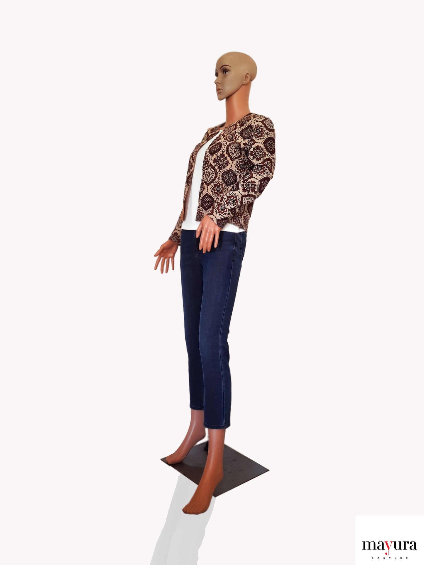 Mosaic Print Chanderi Handloom Jacket