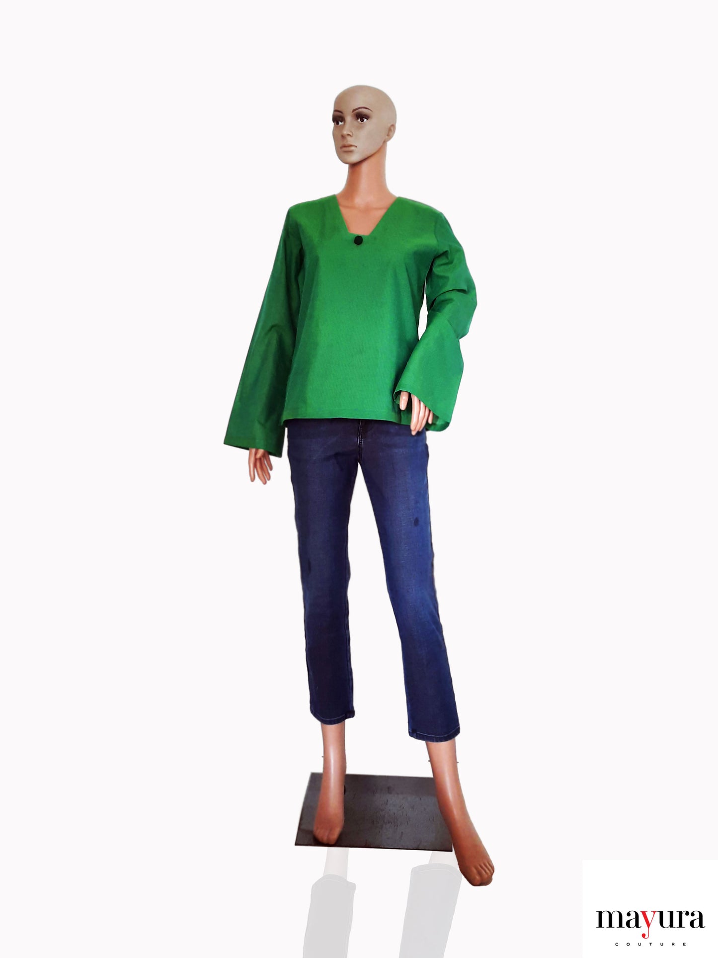 Ira – Handloom Stripe Top in Yellow, Green & Blue