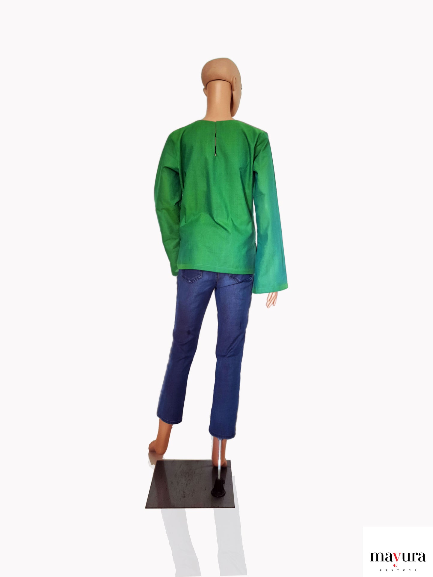Ira – Handloom Stripe Top in Yellow, Green & Blue