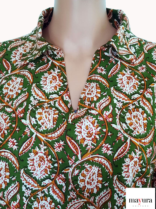 Chitrika – Artistic Kalamkari Top in Pure Cotton Weave